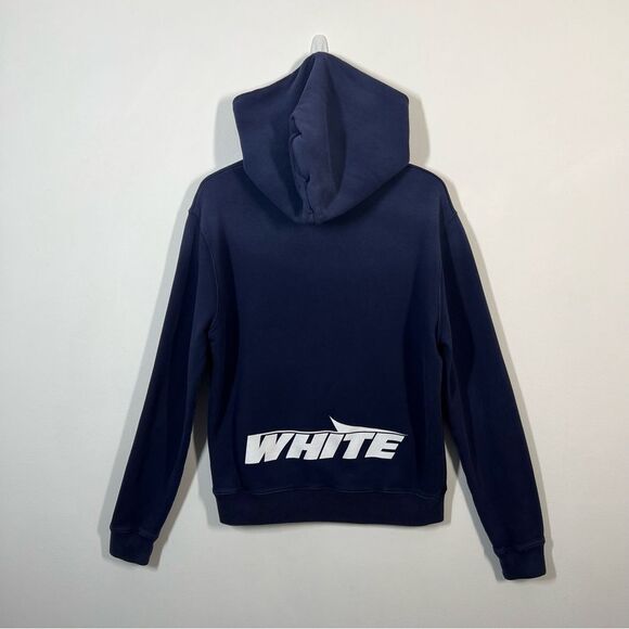 Off White Unisex Men’s Women's Size Medium Blue Ombré Wing Off Logo Hoodie - Picture 6 of 16